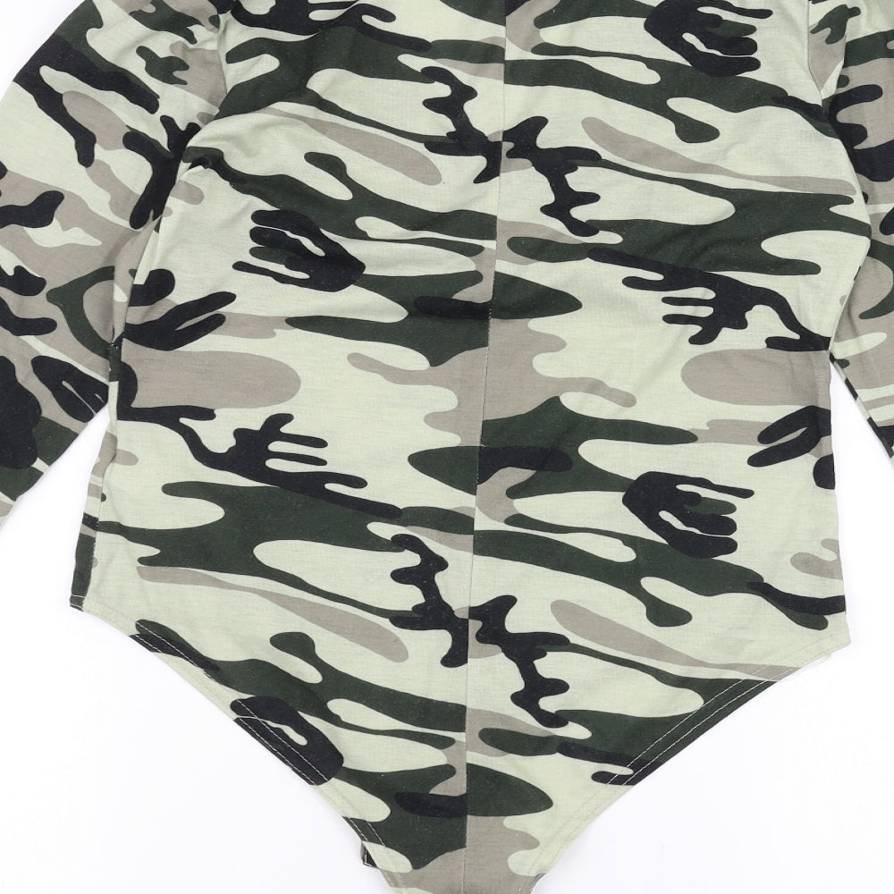 CAMEO ROSE Womens Green Camouflage  Bodysuit One-Piece Size 14