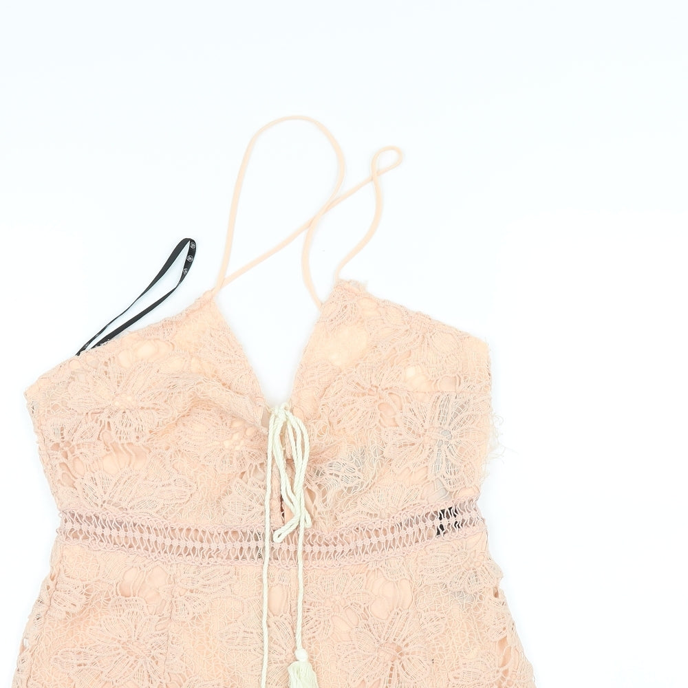 Missguided Womens Pink   Bodysuit One-Piece Size 10