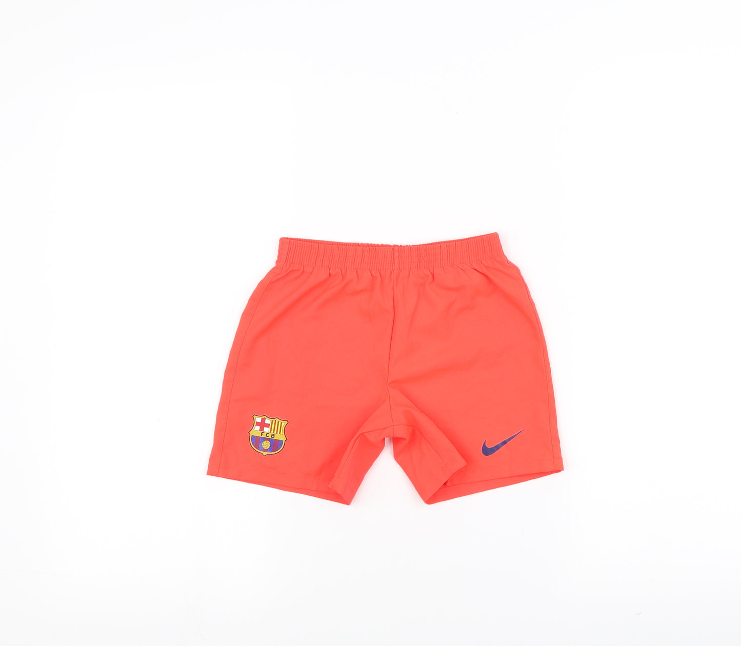 Nike Boys Orange   Sweat Shorts Size 4-5 Years - Barcelona FC