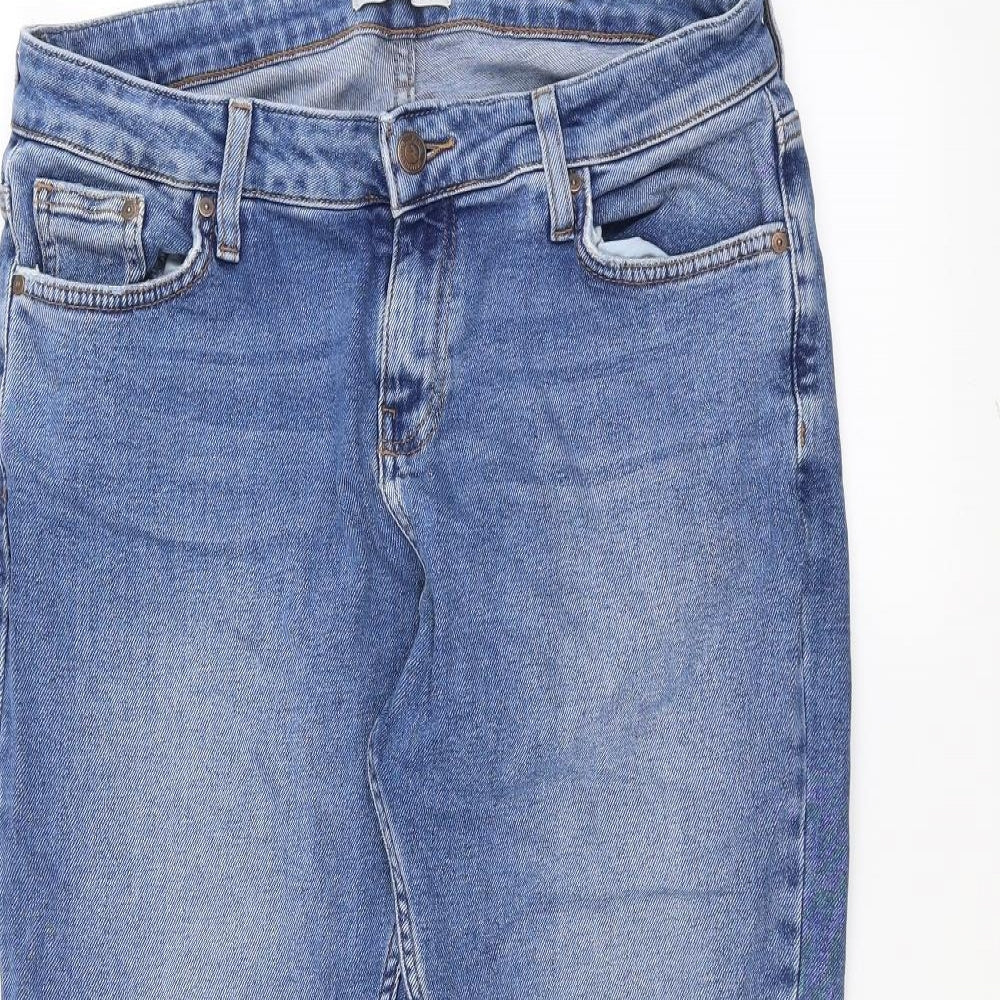 New Look Womens Blue  Denim Cropped Trousers Size 14 L24 in