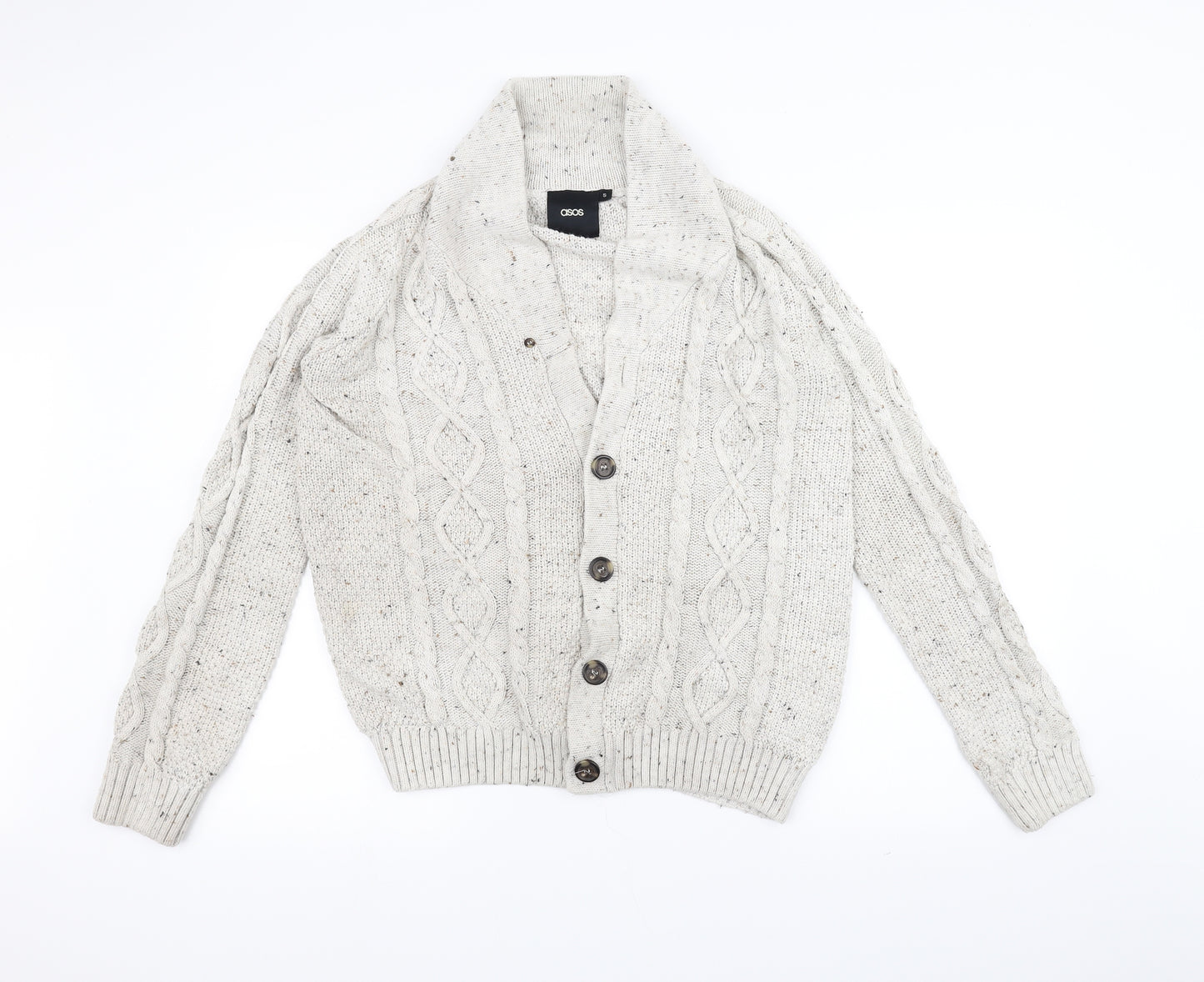 ASOS Womens White  Knit Jacket Coatigan Size S