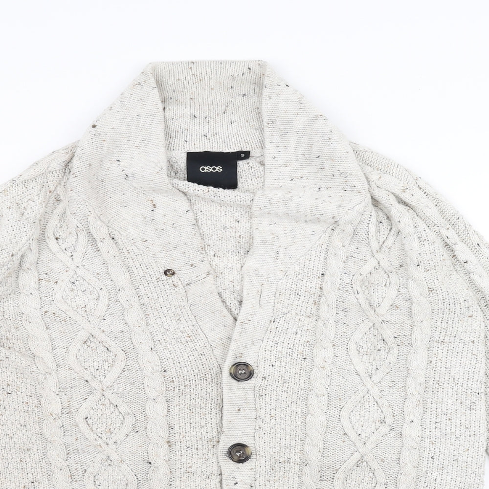 ASOS Womens White  Knit Jacket Coatigan Size S