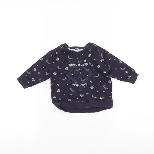 River Island  Blue   Pullover Jumper Size 0-3 Months