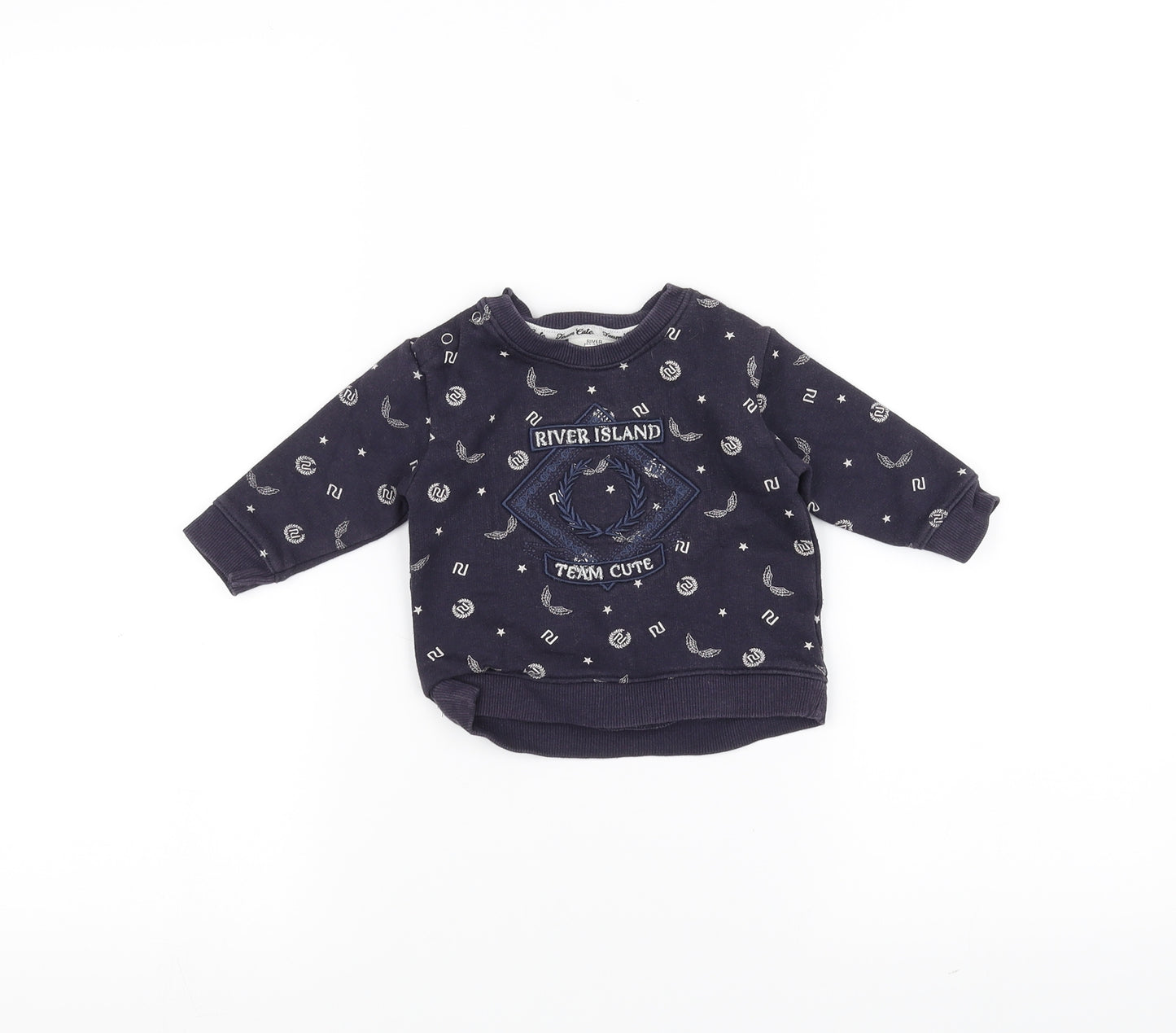 River Island  Blue   Pullover Jumper Size 0-3 Months