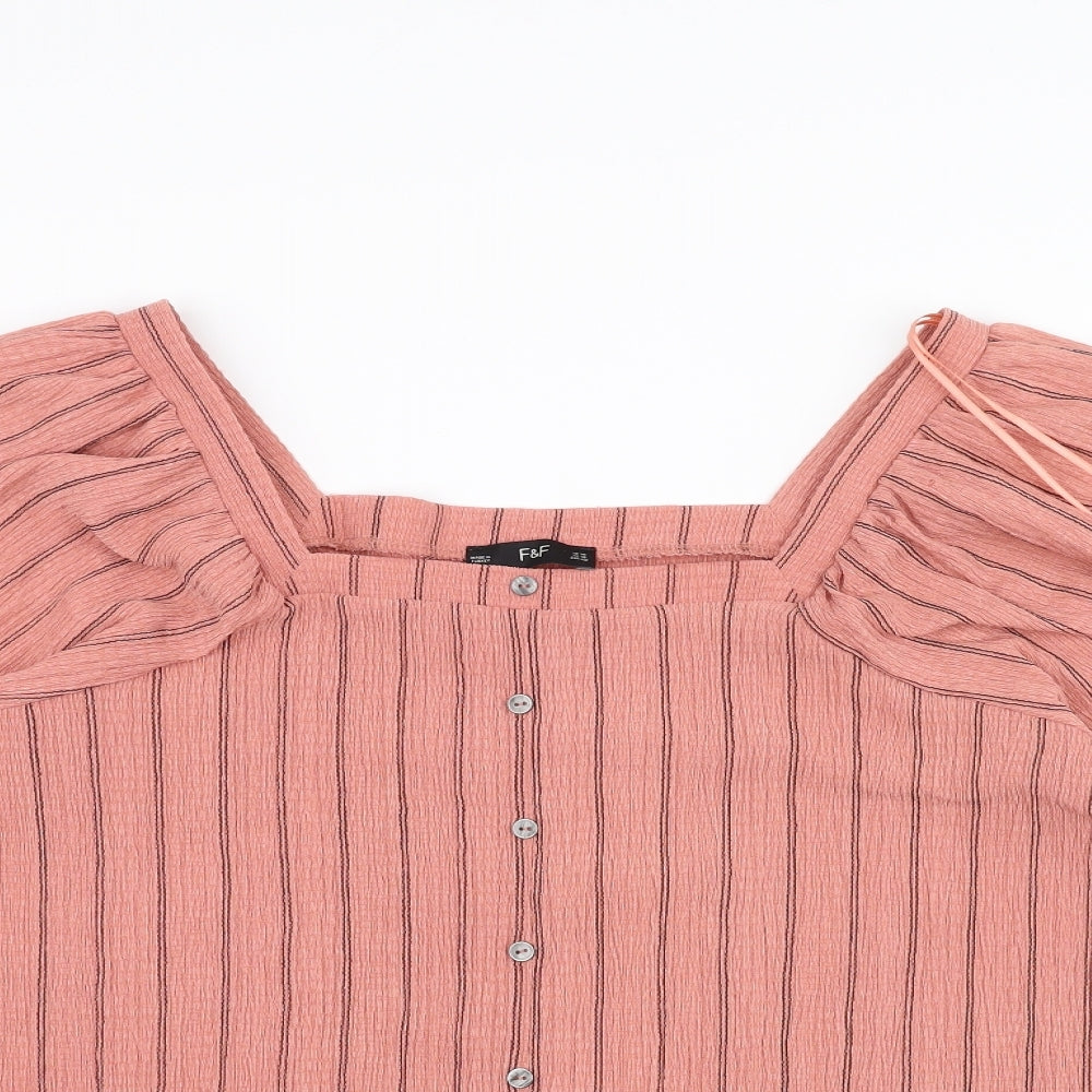 F&F Womens Pink   Basic Blouse Size 14