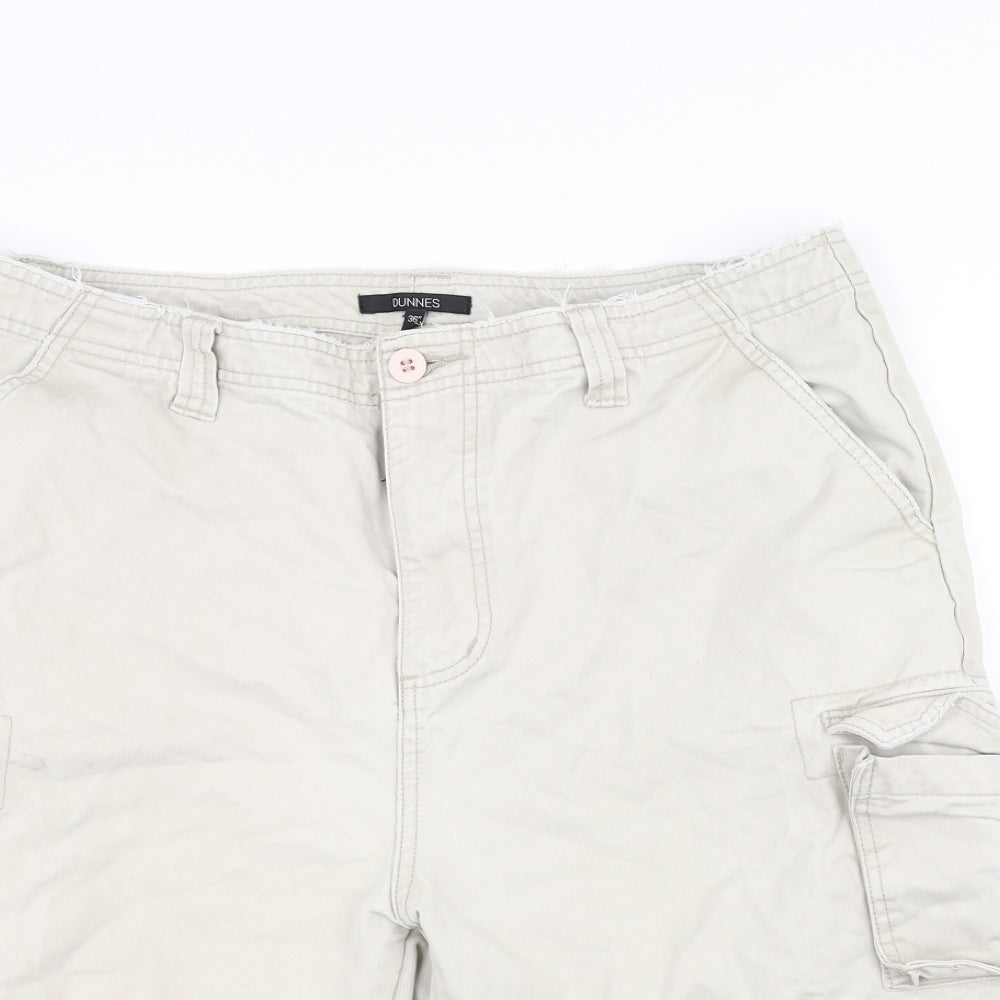DUNNIES Mens White   Cargo Shorts Size 36