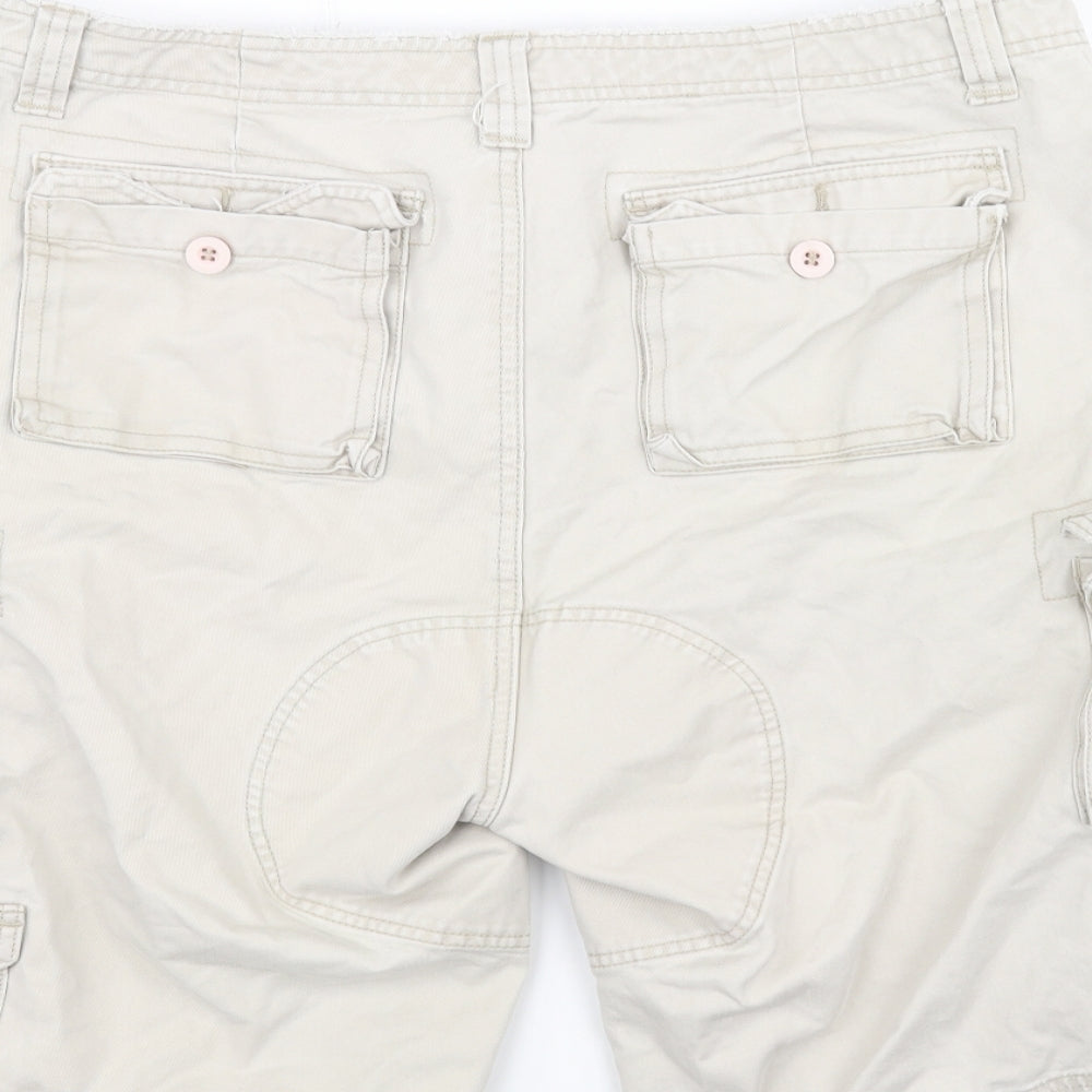 DUNNIES Mens White   Cargo Shorts Size 36