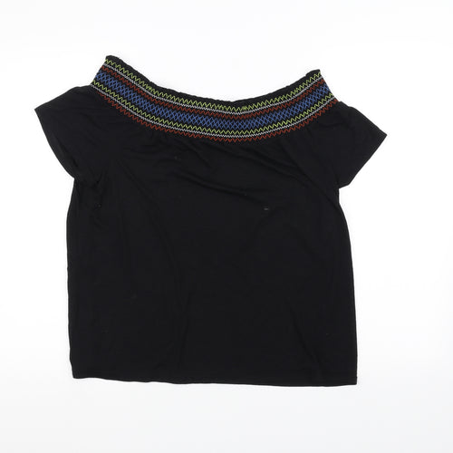 Papaya Womens Black   Basic T-Shirt Size 14