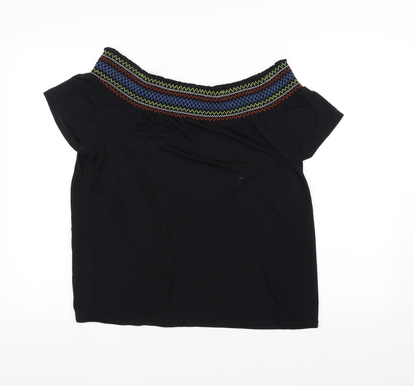 Papaya Womens Black   Basic T-Shirt Size 14