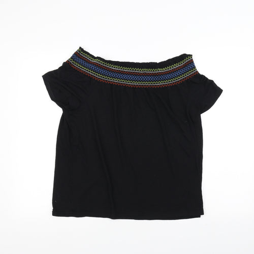 Papaya Womens Black   Basic T-Shirt Size 14