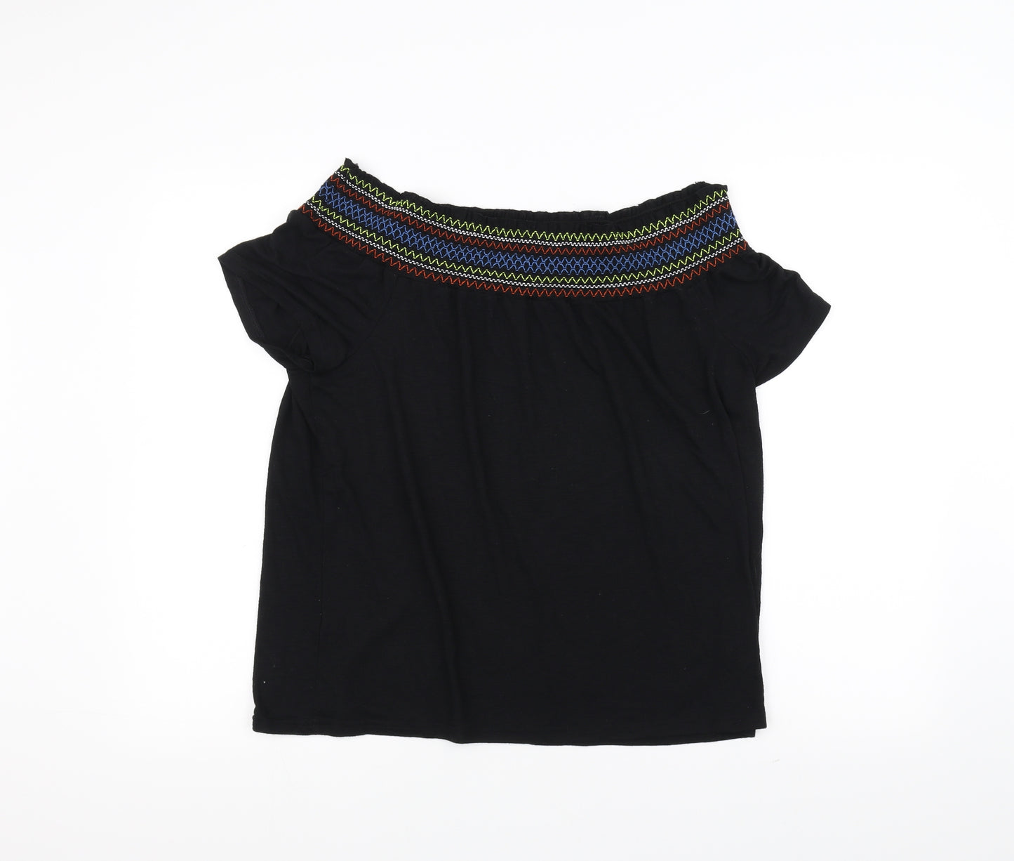 Papaya Womens Black   Basic T-Shirt Size 14