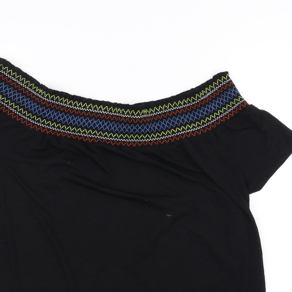 Papaya Womens Black   Basic T-Shirt Size 14