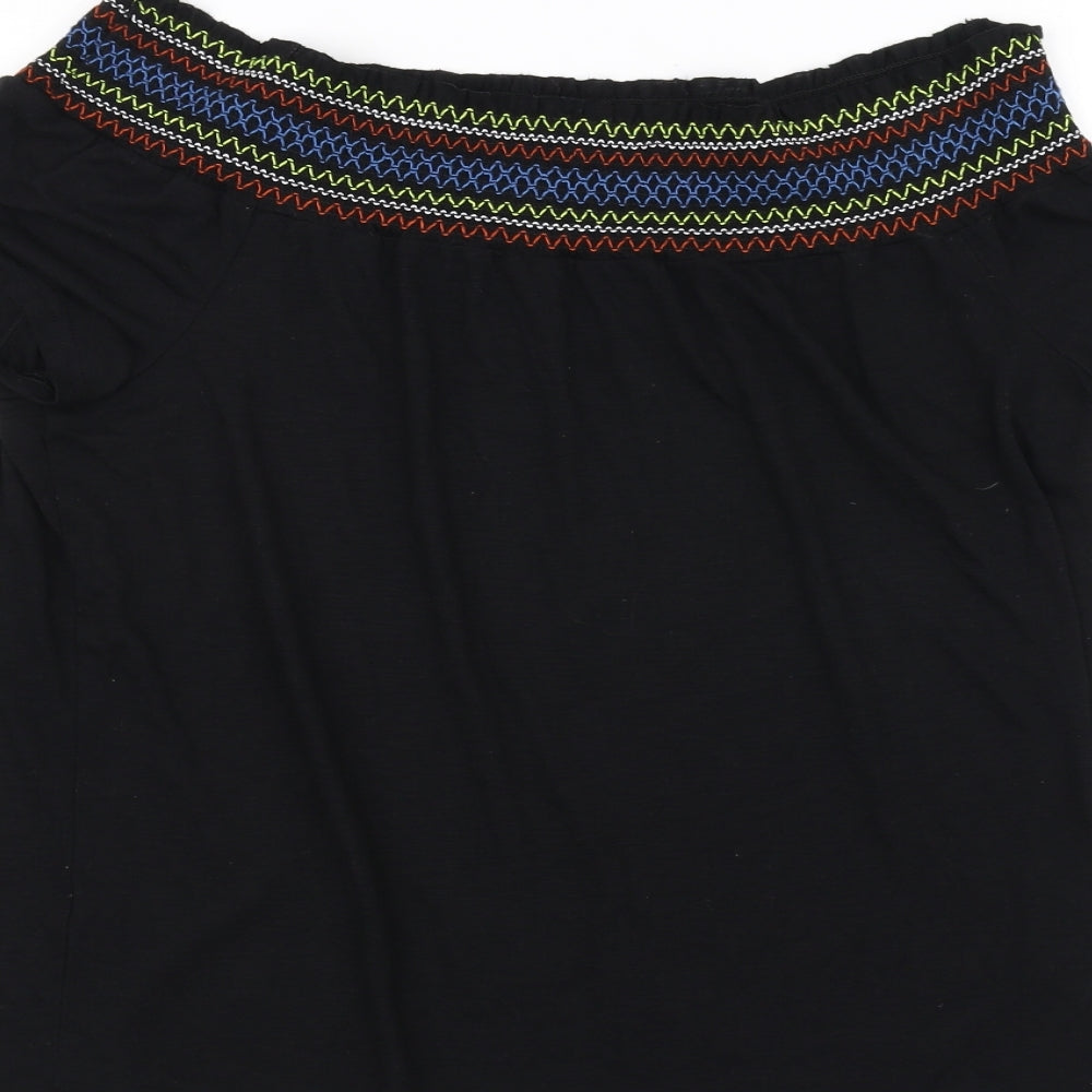Papaya Womens Black   Basic T-Shirt Size 14