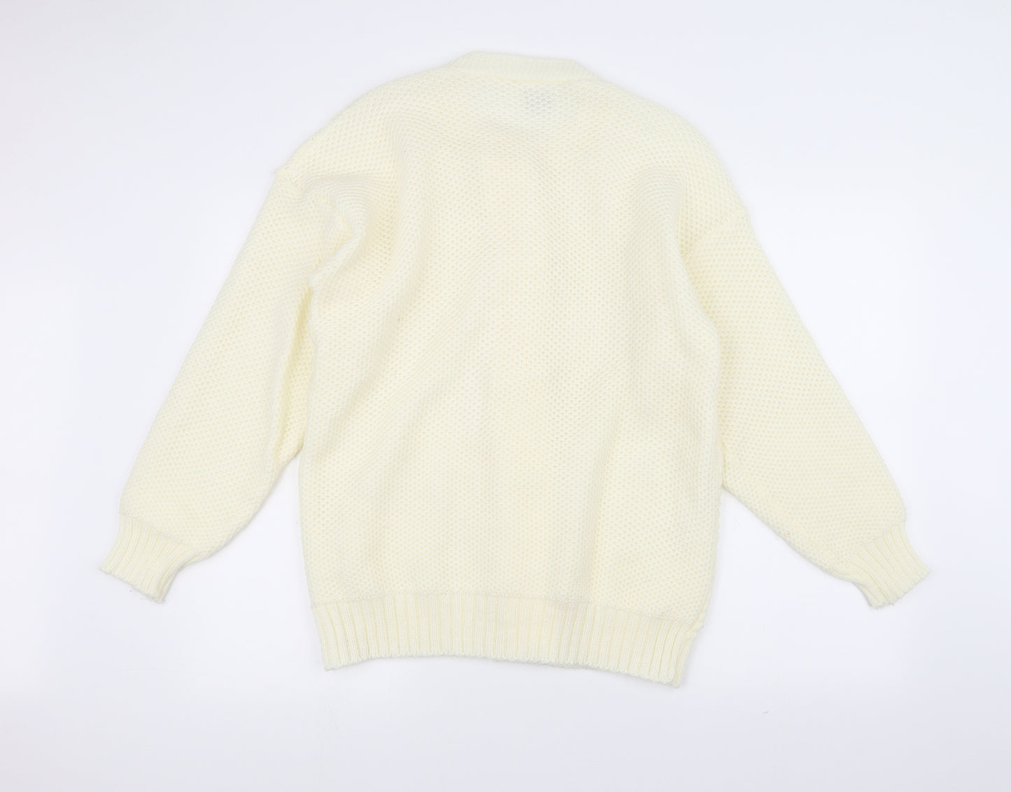 XYZ Womens White  Knit Jacket Coatigan Size L