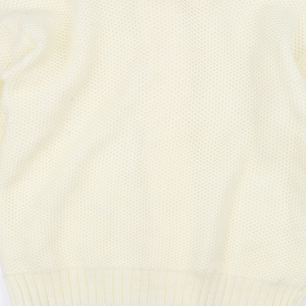 XYZ Womens White  Knit Jacket Coatigan Size L