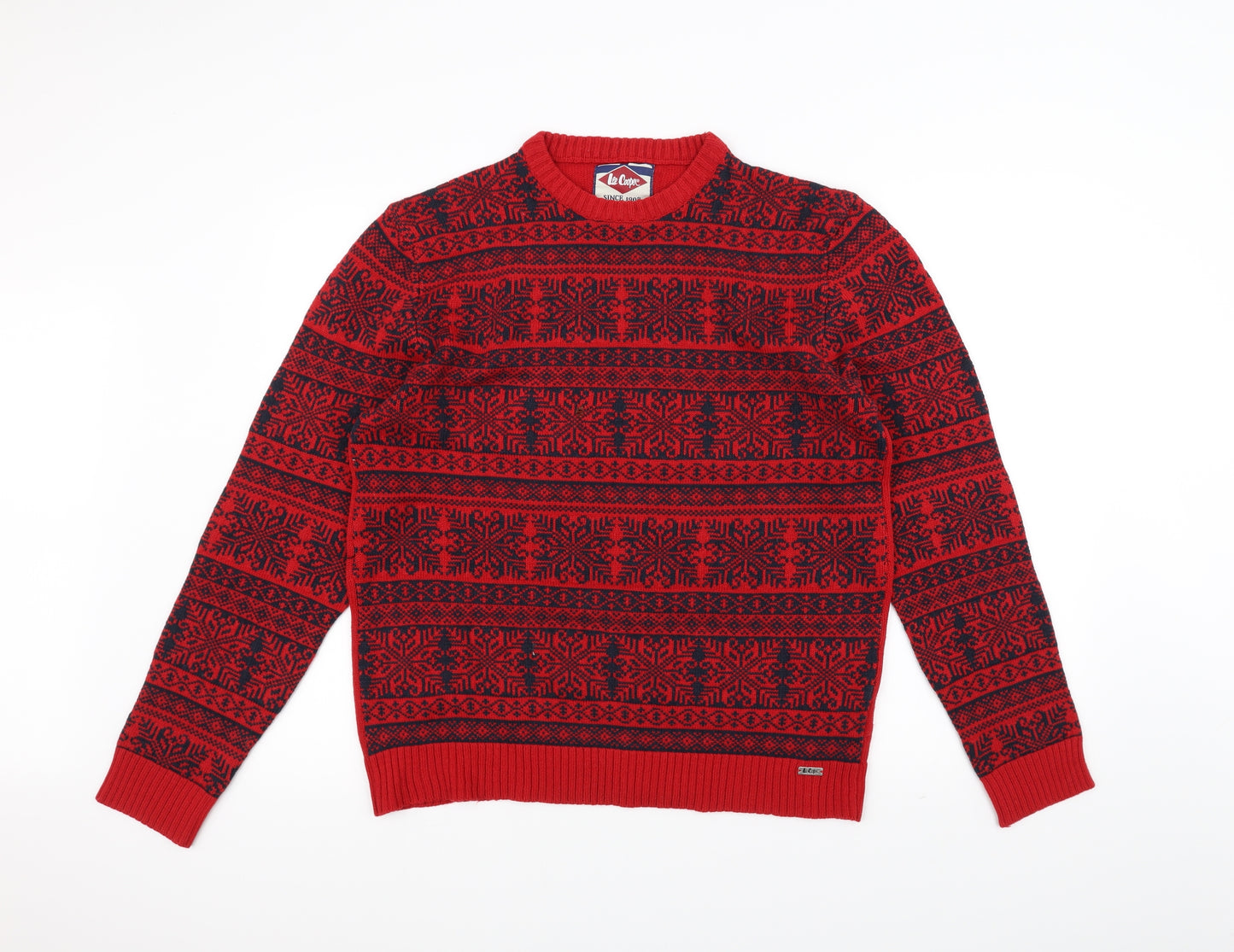 Lee Cooper Mens Red  Knit Pullover Jumper Size L  - Christmas  Jumper