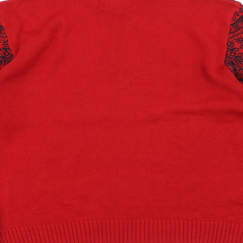Lee Cooper Mens Red  Knit Pullover Jumper Size L  - Christmas  Jumper