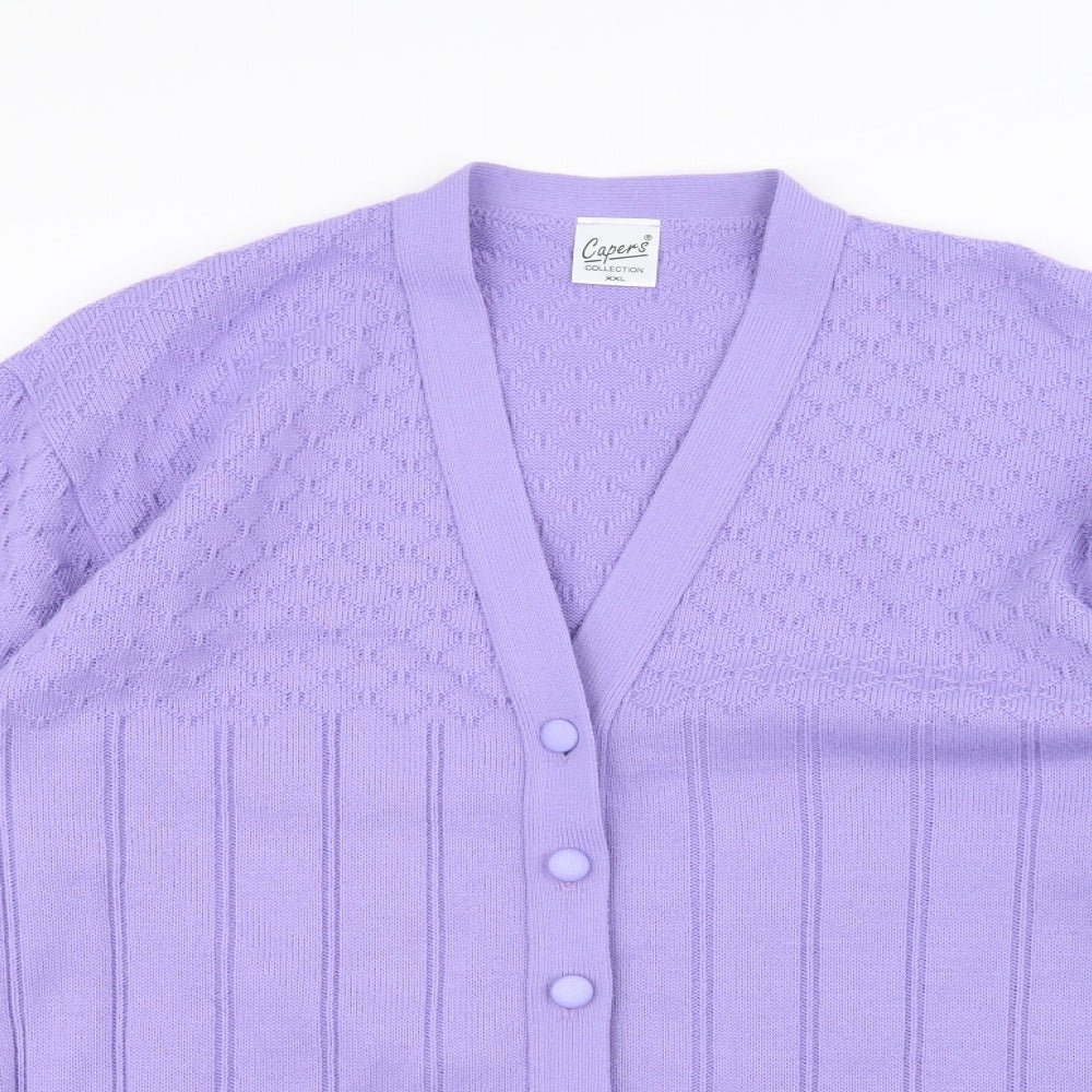 Capers Womens Purple  Knit Jacket Coatigan Size 2XL