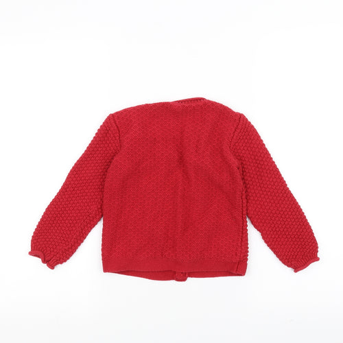 TU Girls Red  Knit Jacket Coatigan Size 4-5 Years