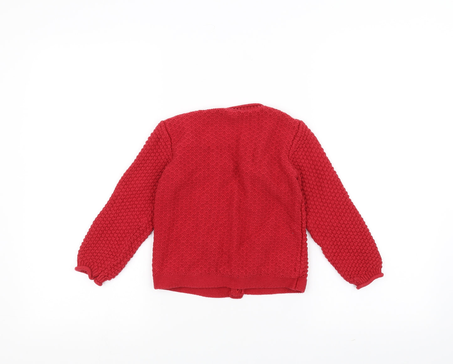 TU Girls Red  Knit Jacket Coatigan Size 4-5 Years