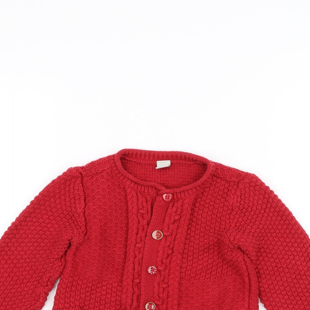 TU Girls Red  Knit Jacket Coatigan Size 4-5 Years