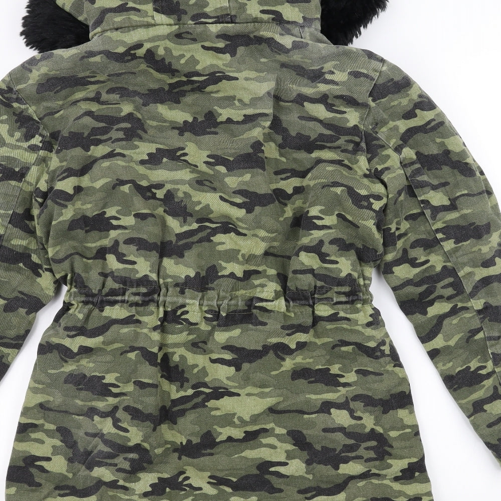 Preworn Womens Green Camouflage  Parka Coat Size M