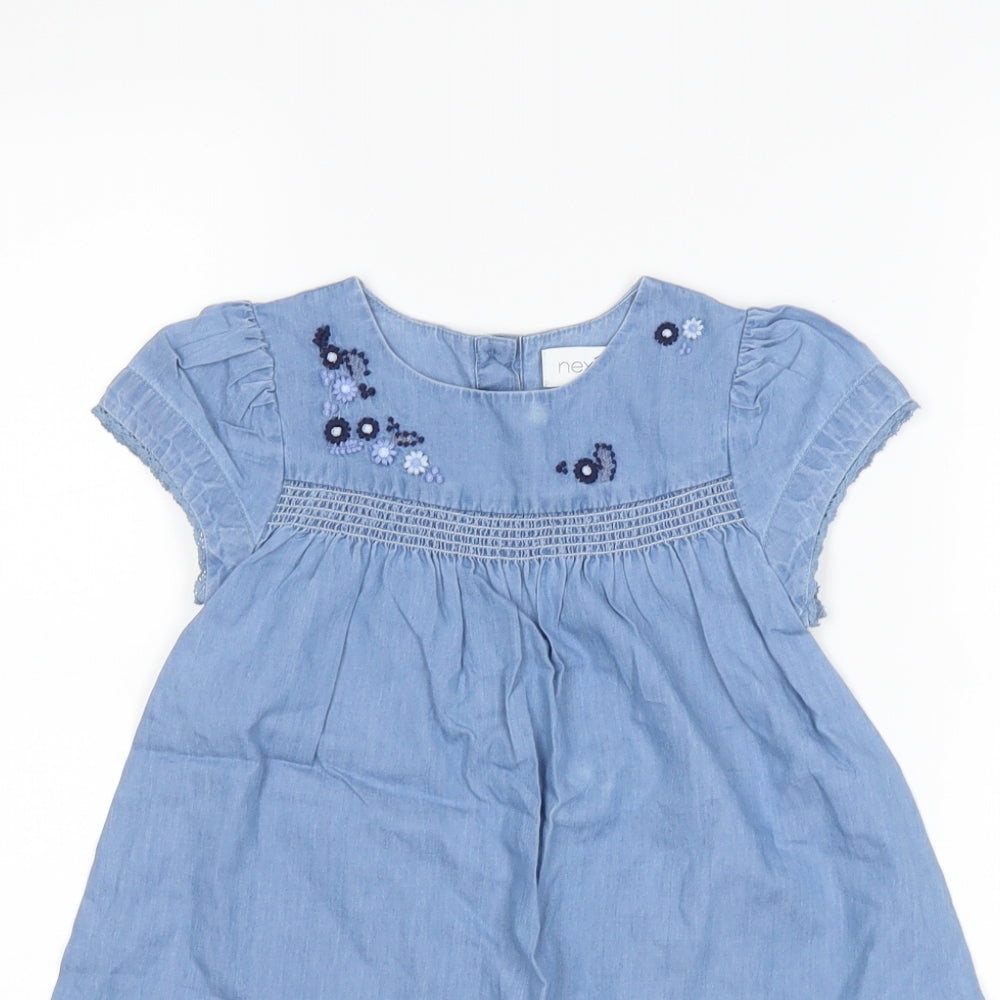 NEXT Girls Blue Floral  A-Line  Size 18-24 Months