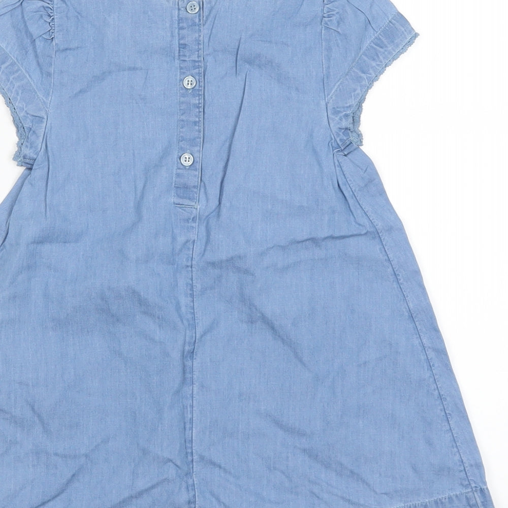 NEXT Girls Blue Floral  A-Line  Size 18-24 Months