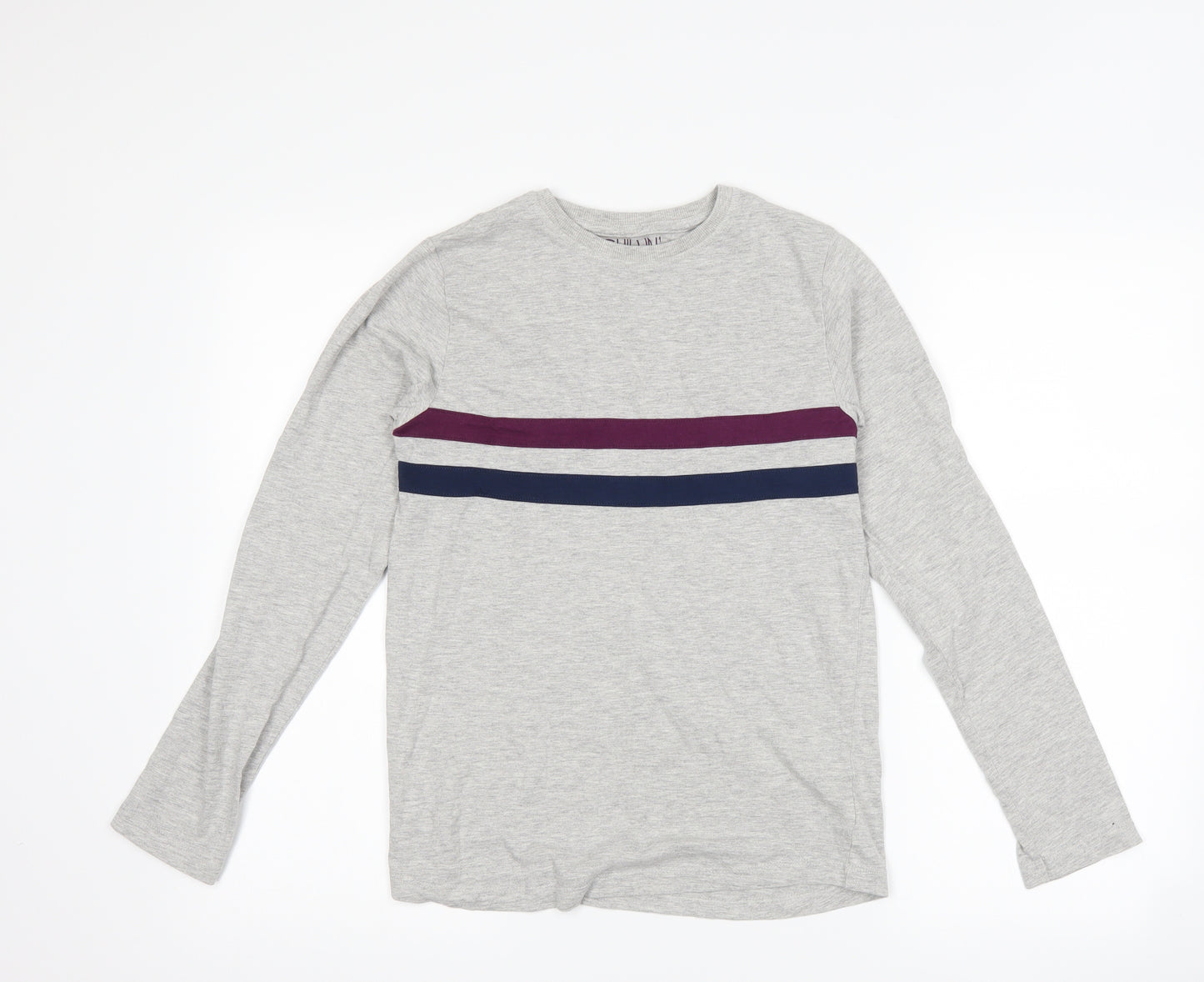 NEXT Boys Grey Striped  Basic T-Shirt Size 12 Years