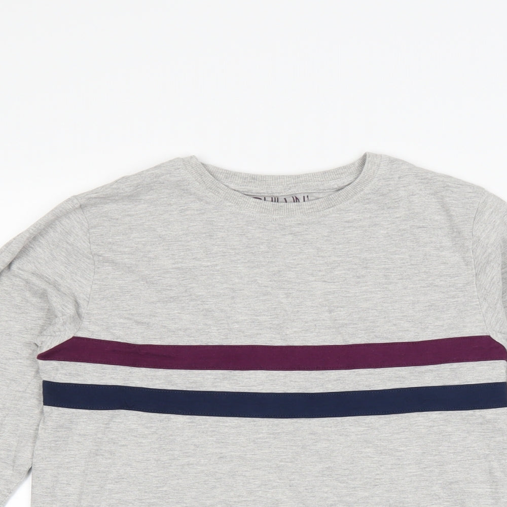 NEXT Boys Grey Striped  Basic T-Shirt Size 12 Years