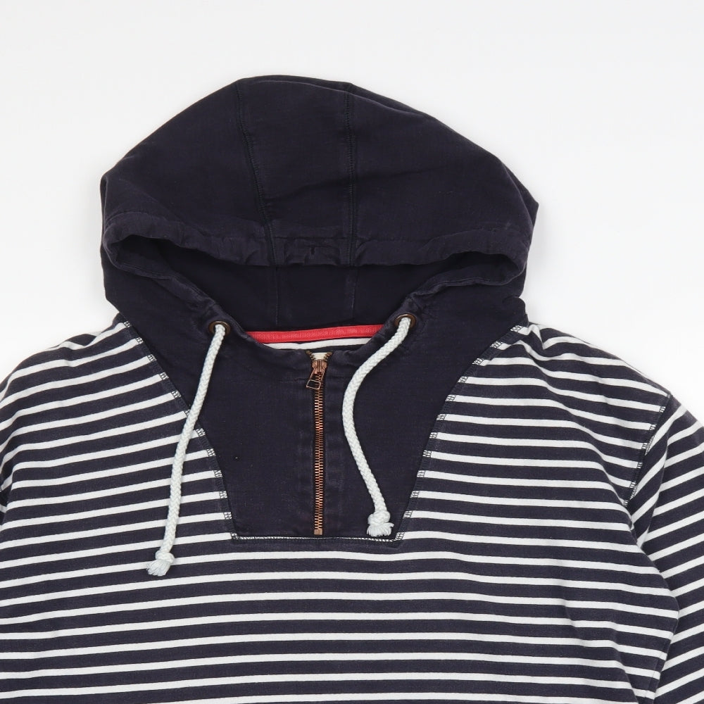 NEXT Womens Blue Striped  Pullover Hoodie Size 16