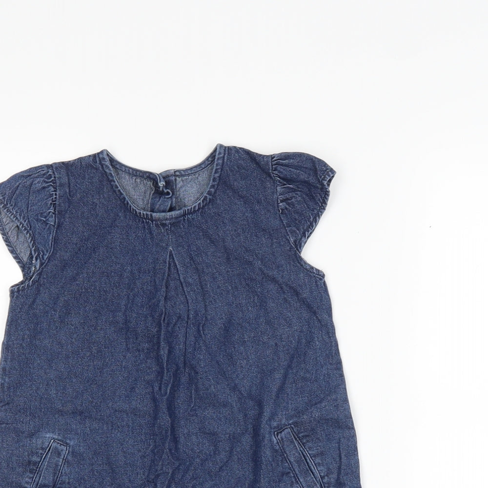 Matalan Girls Blue  Denim Shift  Size 2-3 Years