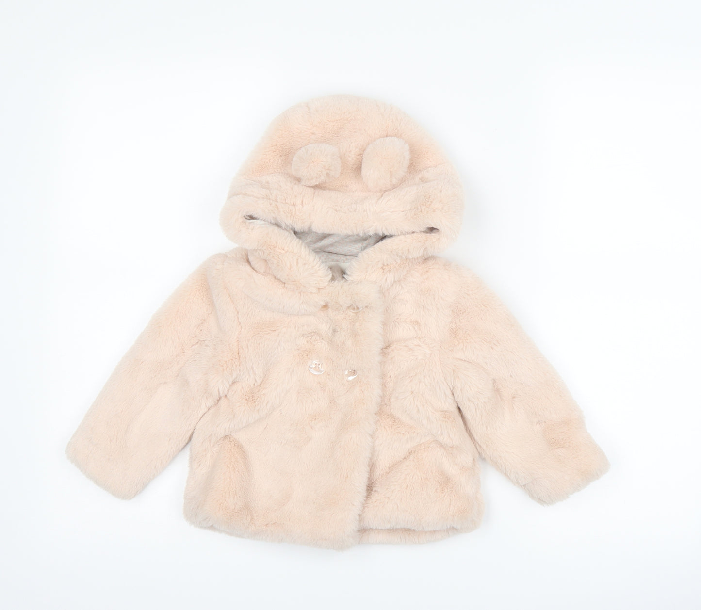 F&F Girls Pink   Overcoat Coat Size 12-18 Months