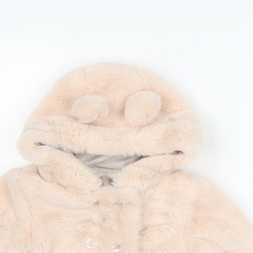 F&F Girls Pink   Overcoat Coat Size 12-18 Months