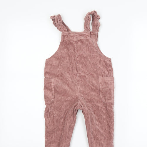 NEXT Girls Pink  Corduroy Dungaree One-Piece Size 12-18 Months