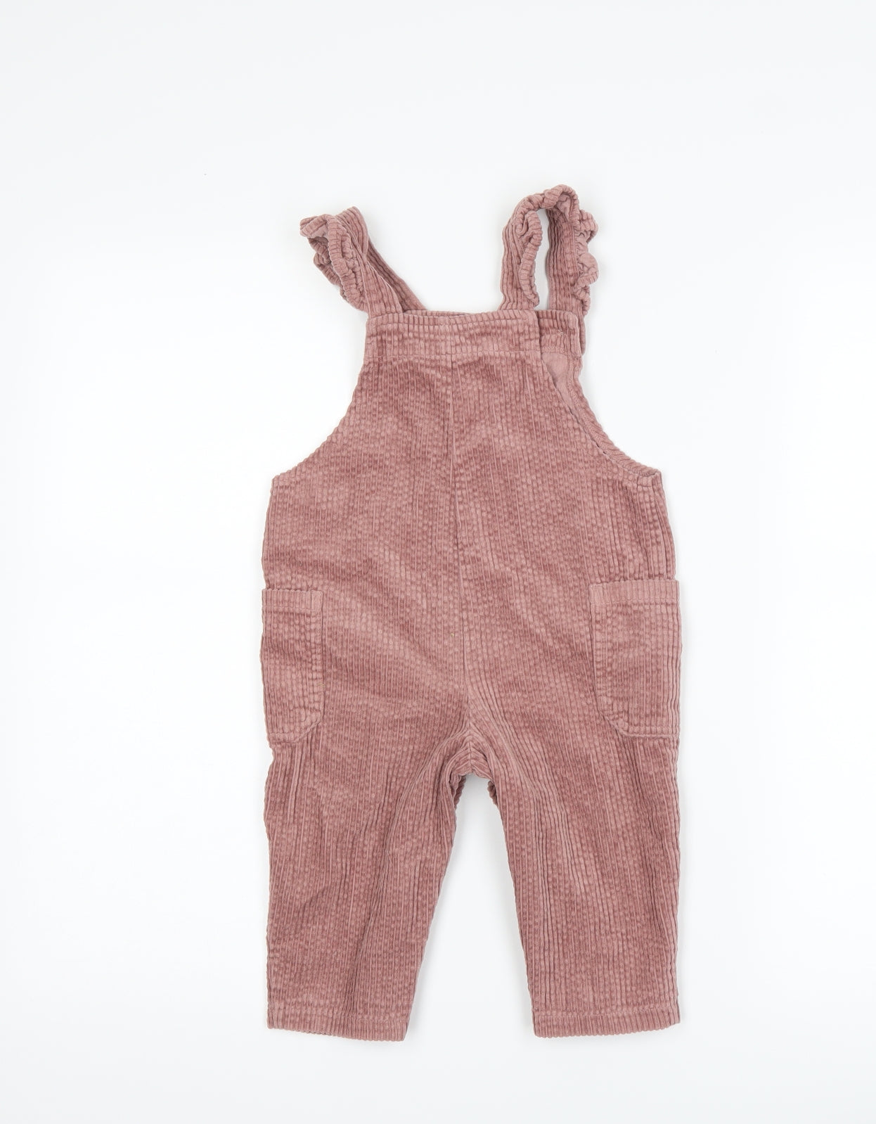 NEXT Girls Pink  Corduroy Dungaree One-Piece Size 12-18 Months