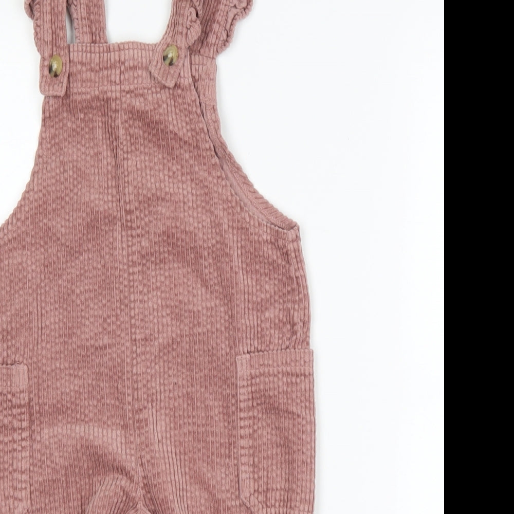 NEXT Girls Pink  Corduroy Dungaree One-Piece Size 12-18 Months