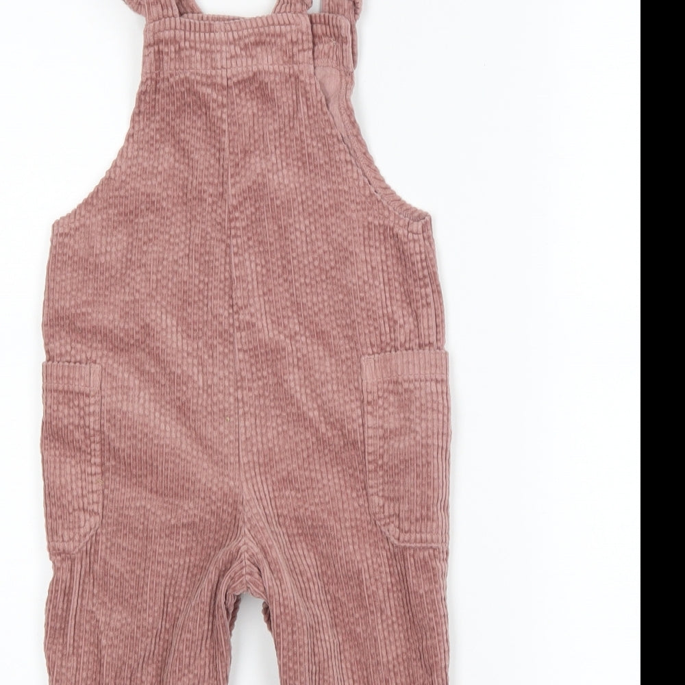 NEXT Girls Pink  Corduroy Dungaree One-Piece Size 12-18 Months