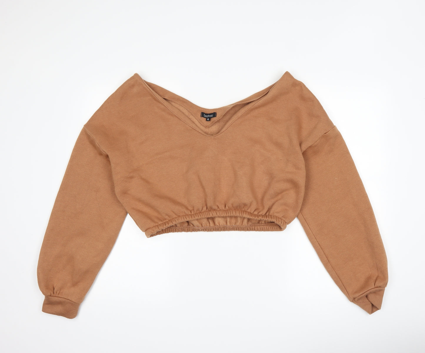 Boohoo Womens Brown   Pullover Sweatshirt Size XL