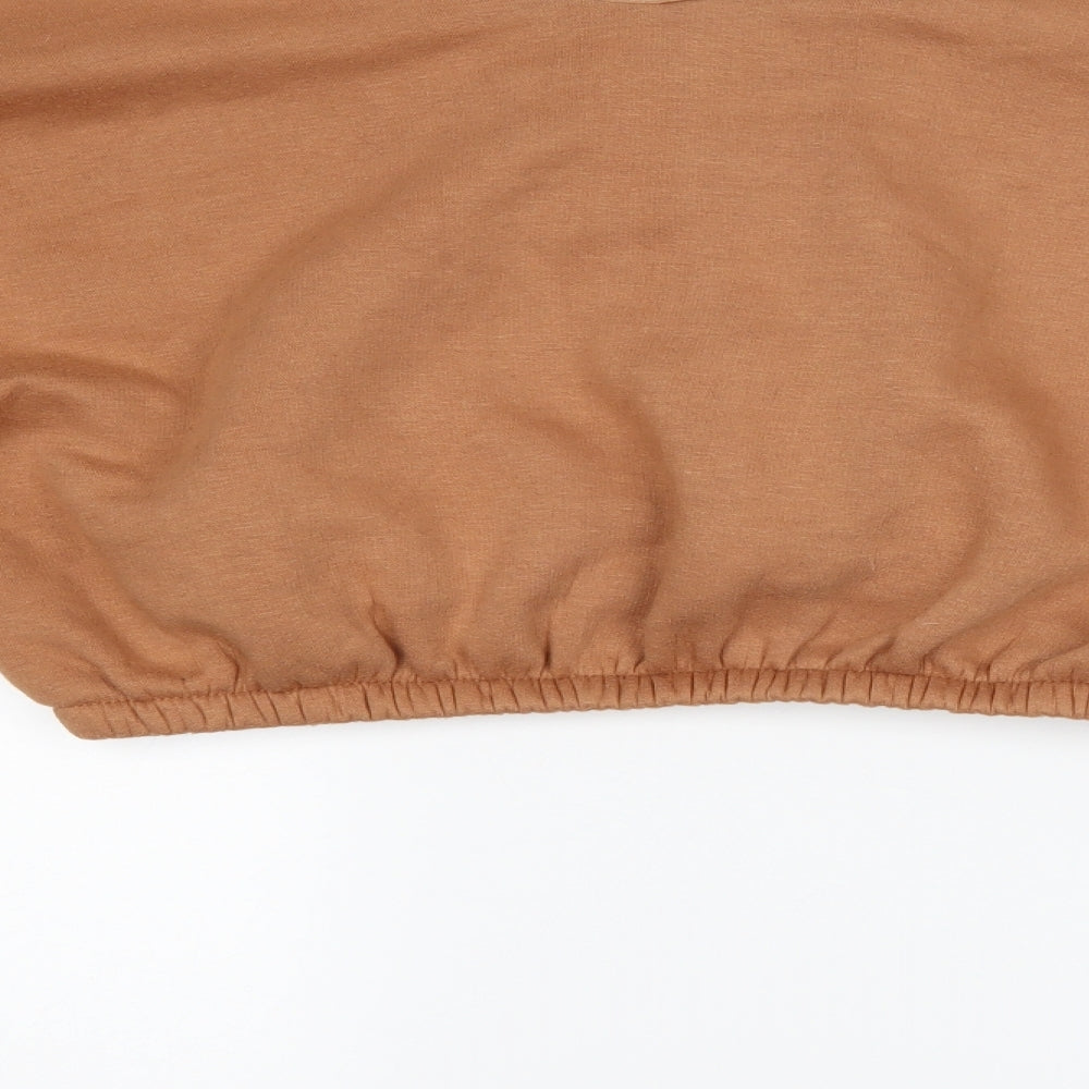 Boohoo Womens Brown   Pullover Sweatshirt Size XL
