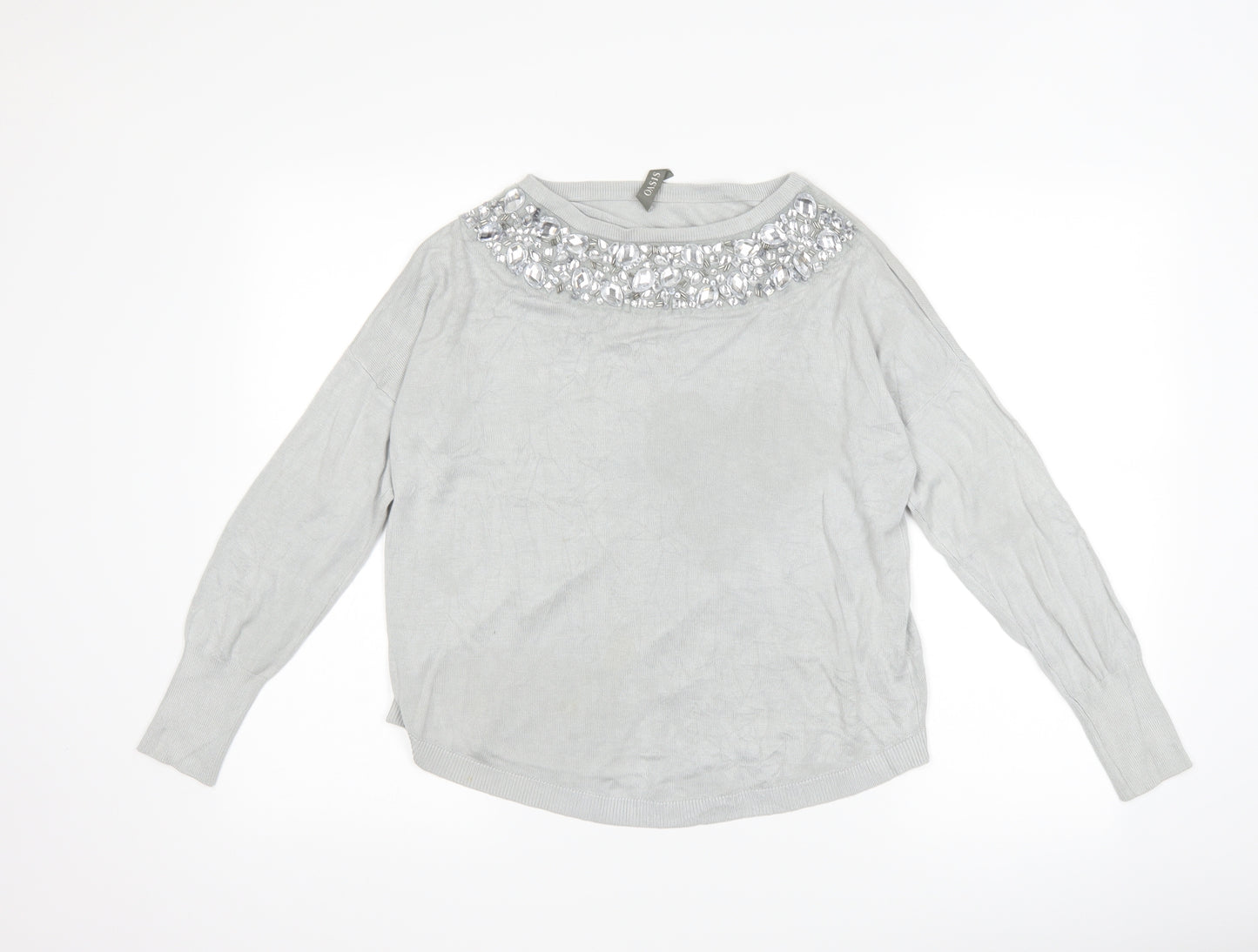 Oasis Womens Grey   Pullover Jumper Size S