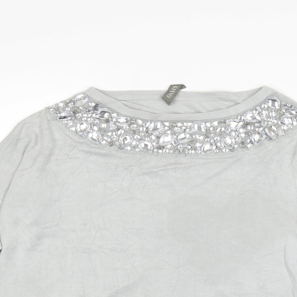 Oasis Womens Grey   Pullover Jumper Size S