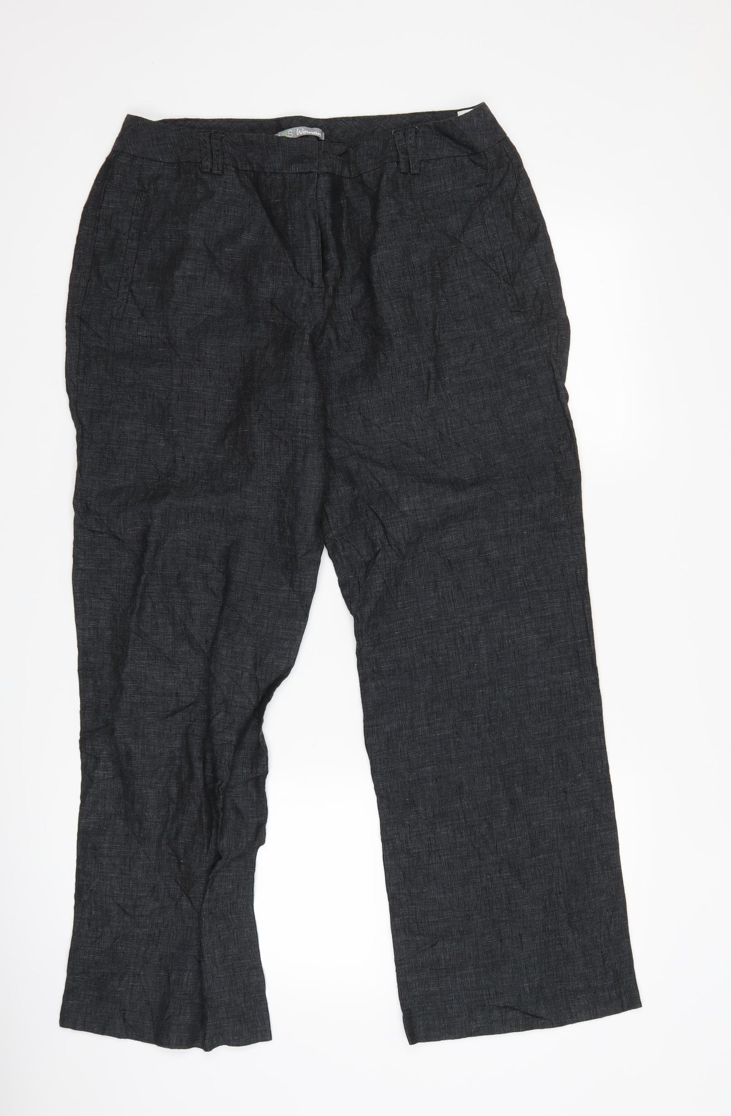 Marks and Spencer Womens Black   Trousers  Size 14 L26 in