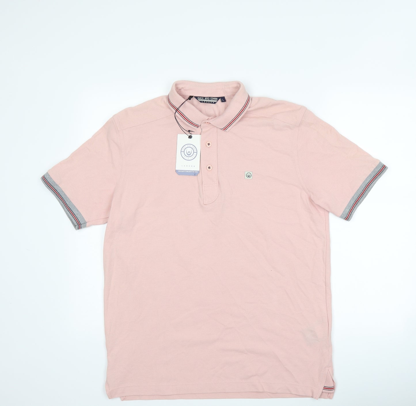 Duck and Cover Mens Pink    Polo Size L