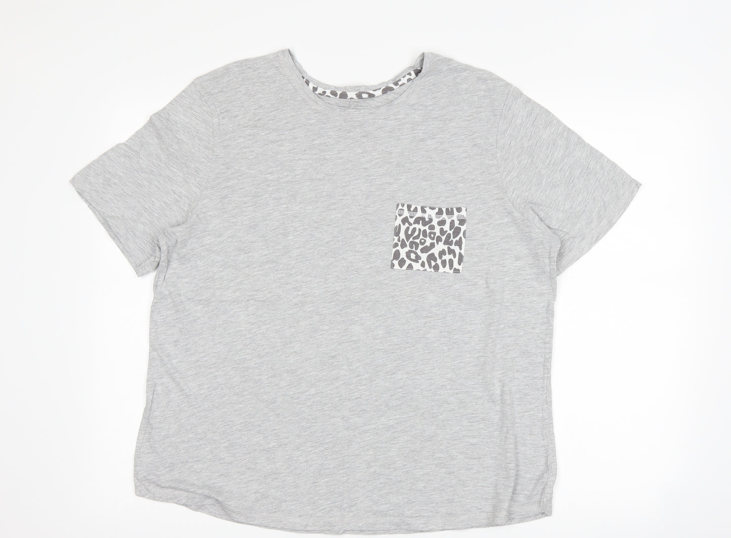 Matalan Womens Grey Animal Print  Basic T-Shirt Size L