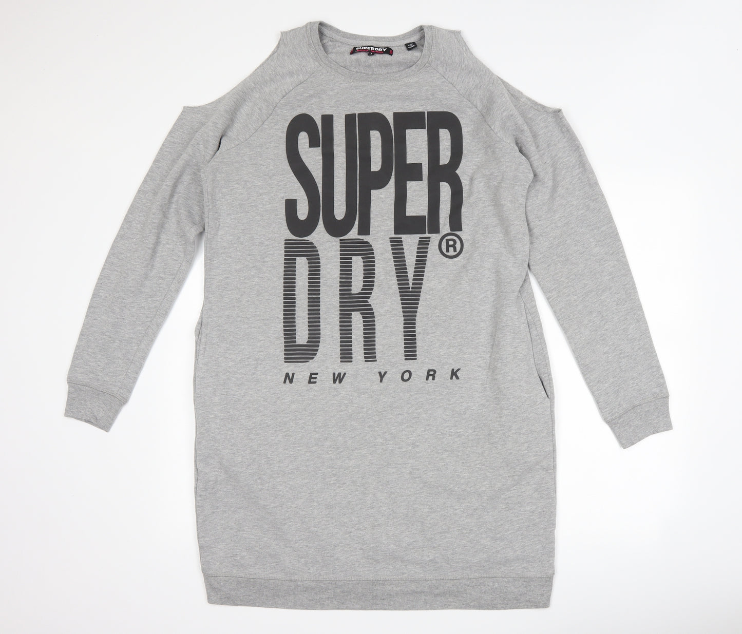 Superdry Womens Grey   Jumper Dress  Size XL  - Cut Out Shoulder