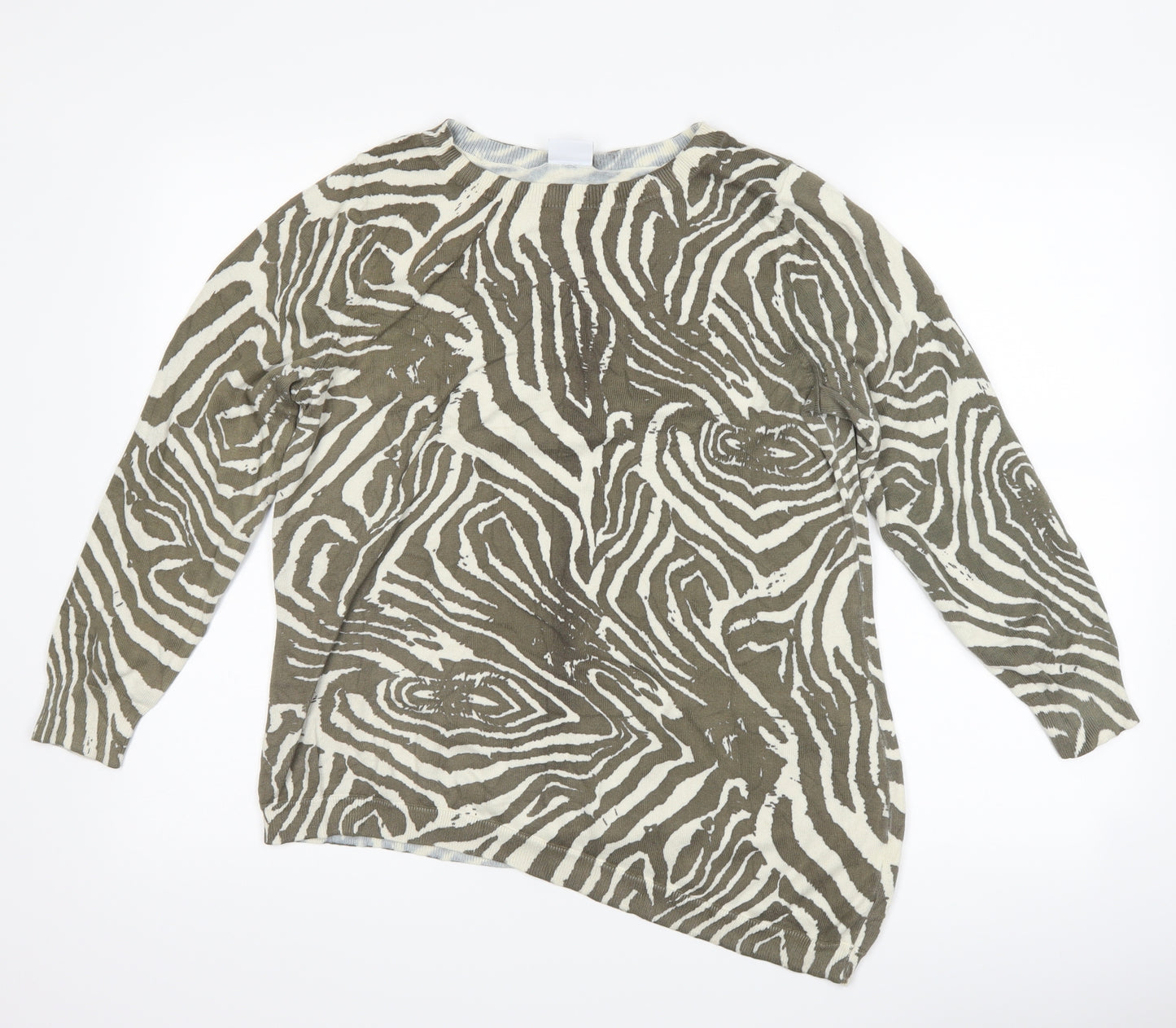 Together Womens Grey Animal Print  Pullover Jumper Size 12