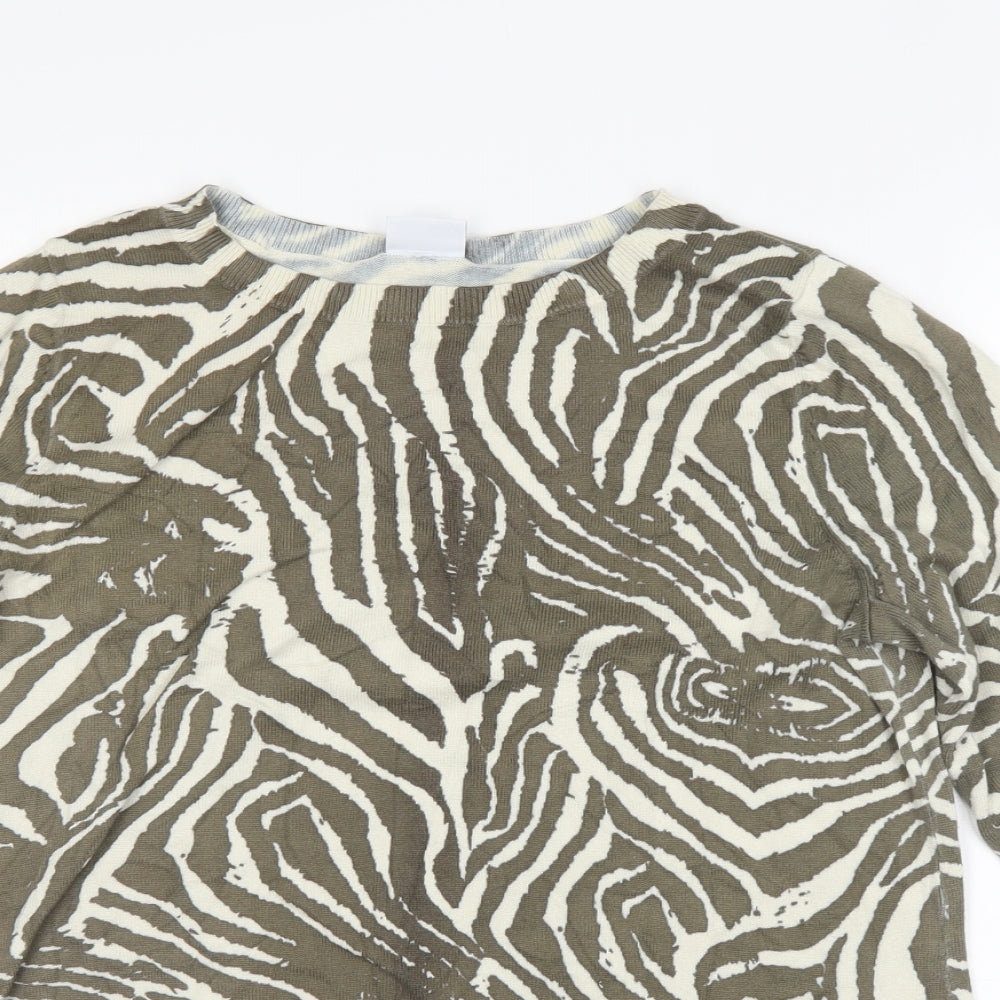 Together Womens Grey Animal Print  Pullover Jumper Size 12