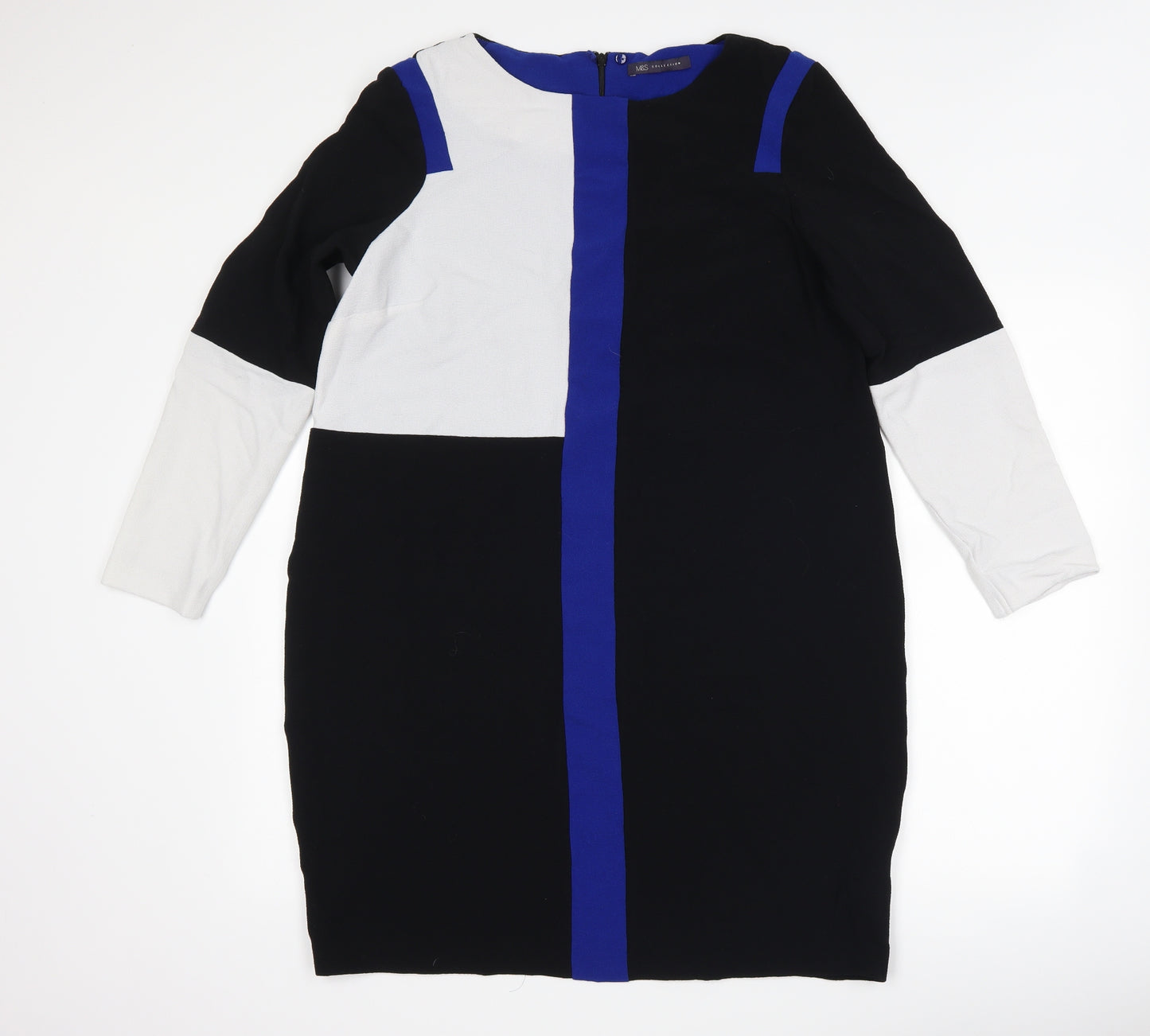 Marks and Spencer Womens Black Striped  Shift  Size 16