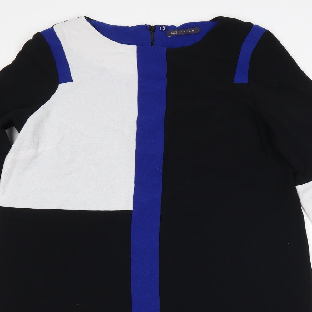 Marks and Spencer Womens Black Striped  Shift  Size 16